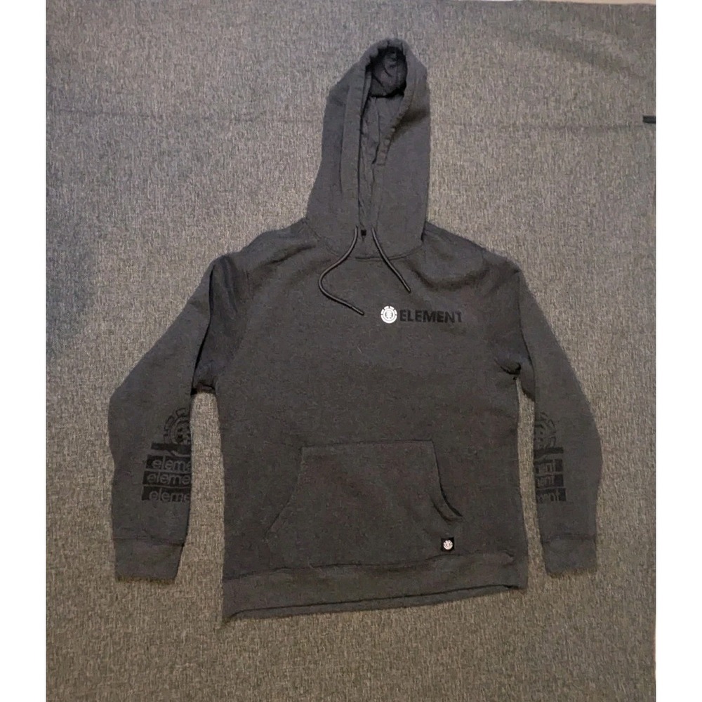 Vintage Element Hoodie Mens Large Gray Pullover Skateboard Grunge Y2K Sweatshirt